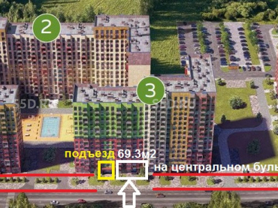 Москва, жилой комплекс Цветочные Поляны, к3 - 69.3 м2 / Аренда помещения свободного назначения