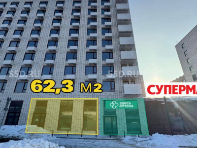 Москва, ЖК «Середневский лес», корпус 4.3 - 62.3 кв. м. - Продажа / Торговое помещение